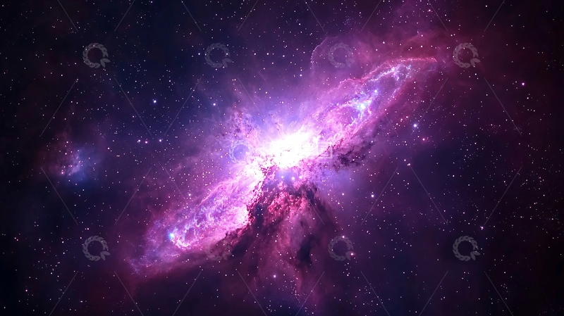 高清大图下载【趣麦麦图】紫色星云与星星背景