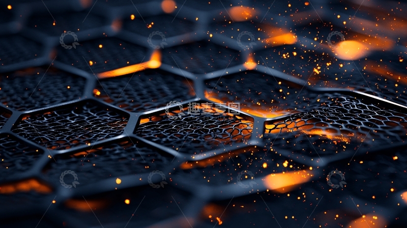 高清大图下载【趣麦麦图】蜂窝状金属网纹理背景