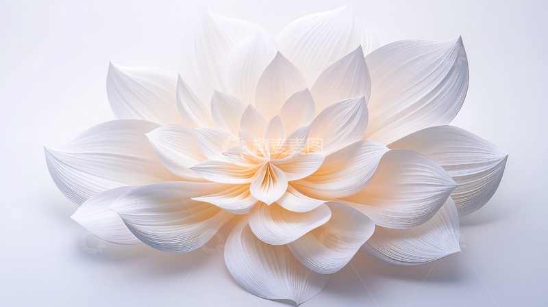 高清大图下载【趣麦麦图】白色立体花瓣艺术图案