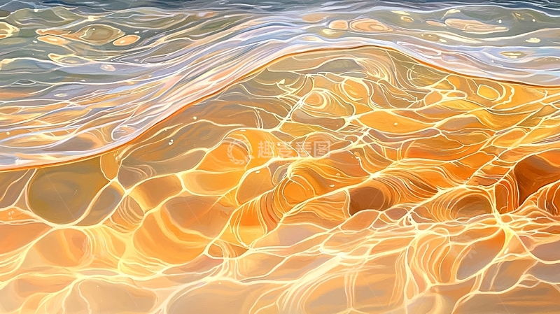 高清大图下载【趣麦麦图】抽象流动的橙色液体波纹