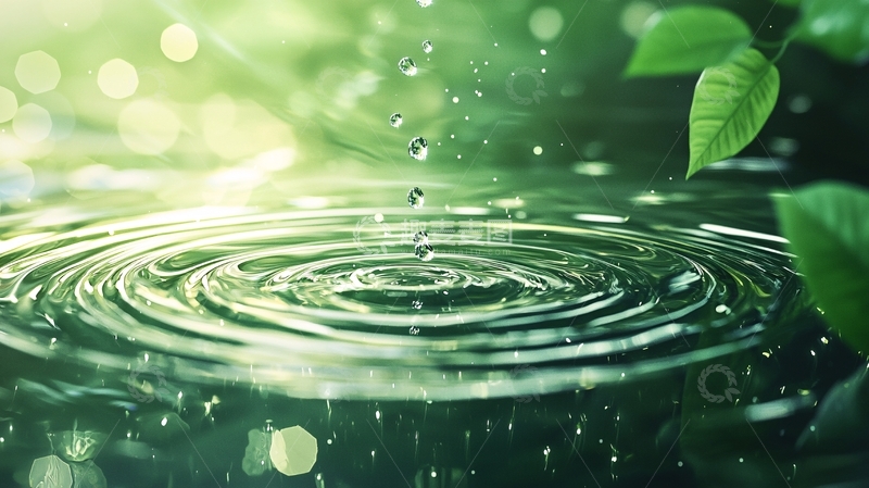 高清大图下载【趣麦麦图】水滴激起涟漪自然风光