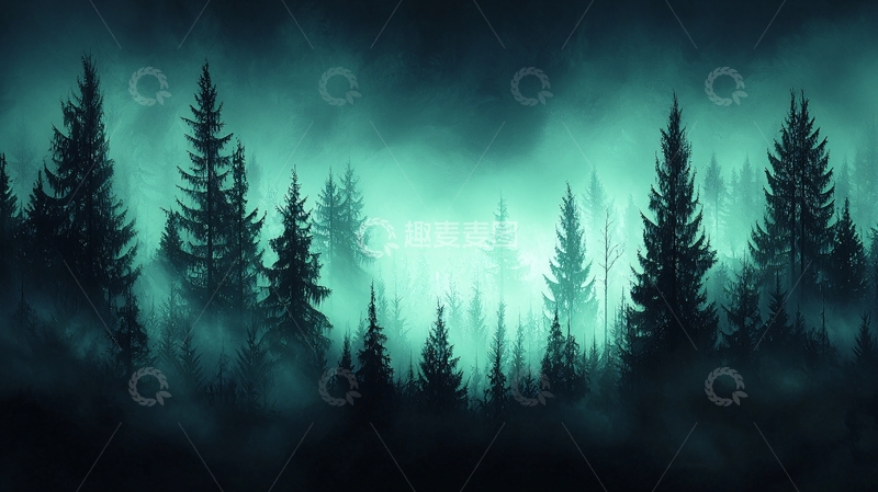 高清大图下载【趣麦麦图】神秘森林夜景