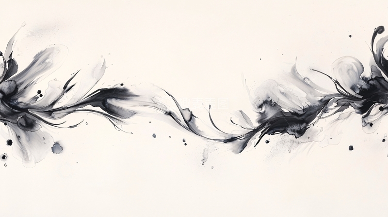 高清大图下载【趣麦麦图】抽象水墨花卉艺术背景