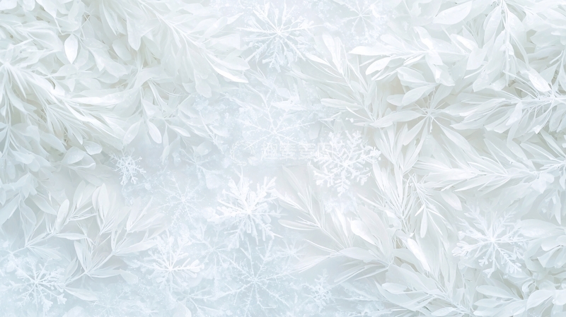 高清大图下载【趣麦麦图】冬日雪花与冰晶背景