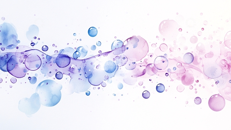 高清大图下载【趣麦麦图】水彩气泡流动背景图
