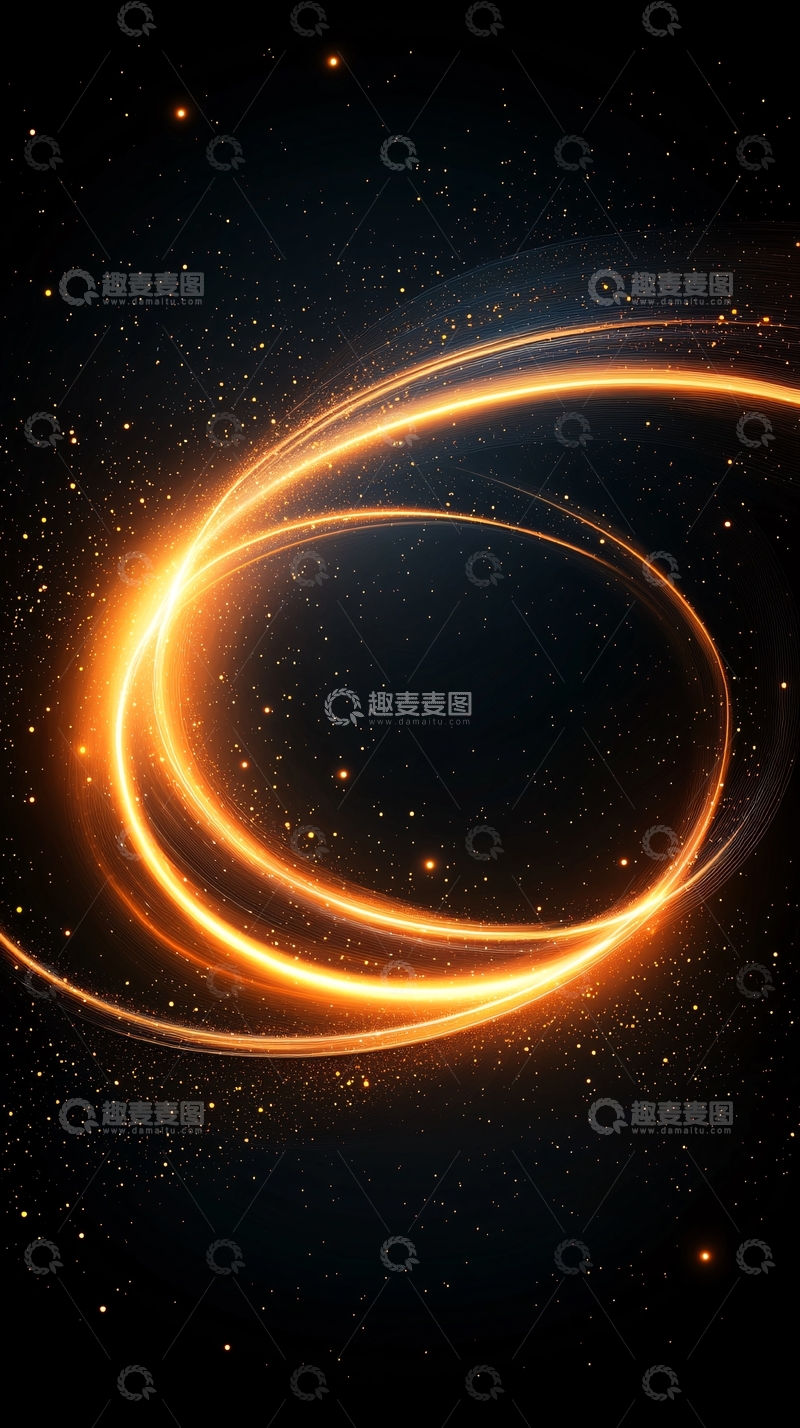 高清大图下载【趣麦麦图】金色光环星空背景