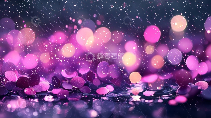 高清大图下载【趣麦麦图】梦幻紫色光斑背景素材