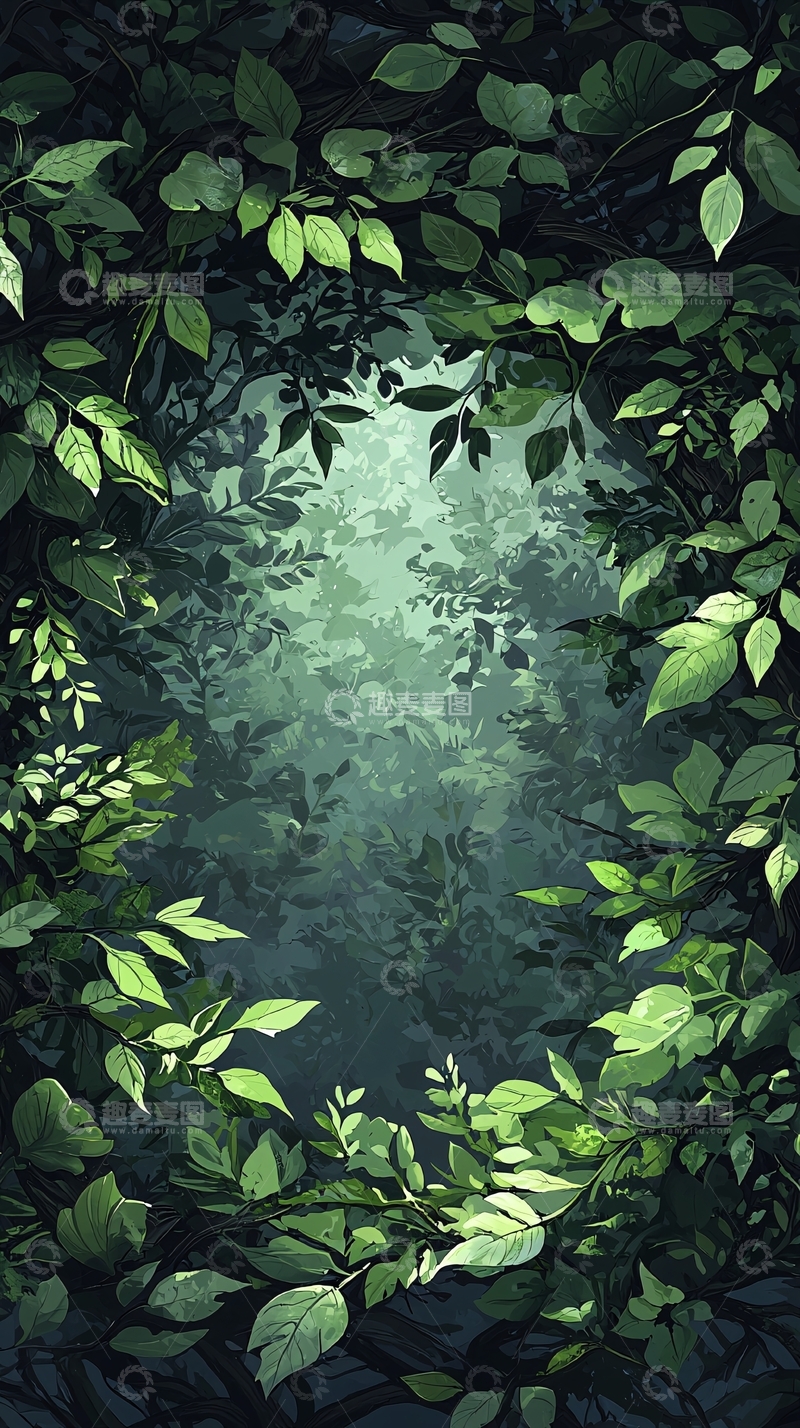 高清大图下载【趣麦麦图】森林中的光束