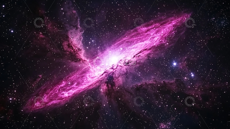 高清大图下载【趣麦麦图】粉红色星云与星星背景