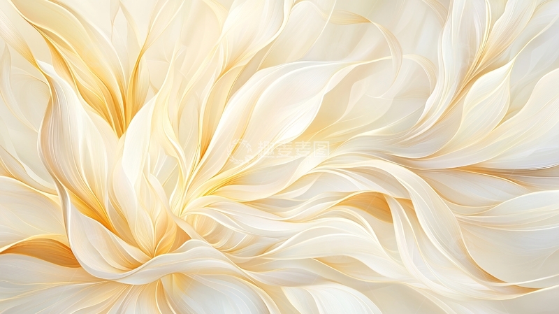 高清大图下载【趣麦麦图】金色抽象花卉背景