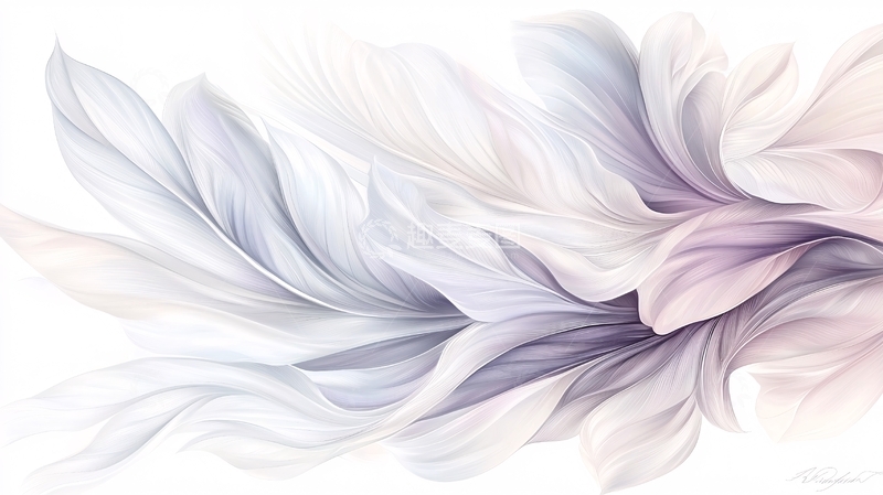 高清大图下载【趣麦麦图】抽象白色花瓣艺术背景