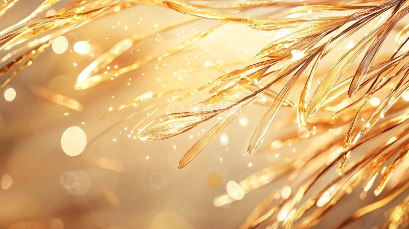 高清大图下载【趣麦麦图】金色丝线光效背景素材