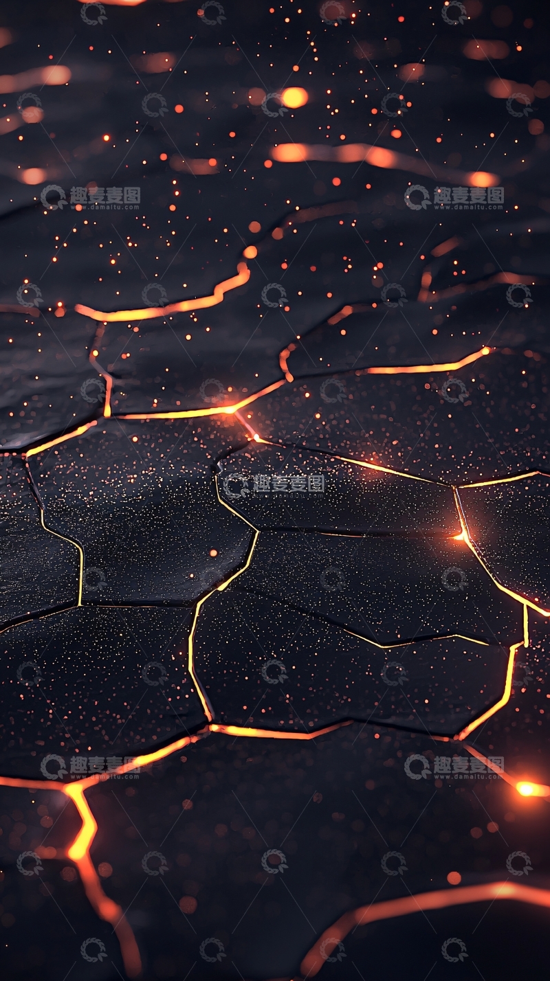 高清大图下载【趣麦麦图】裂纹中的火焰光影