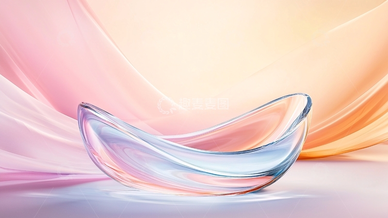 高清大图下载【趣麦麦图】流线型玻璃碗抽象艺术背景