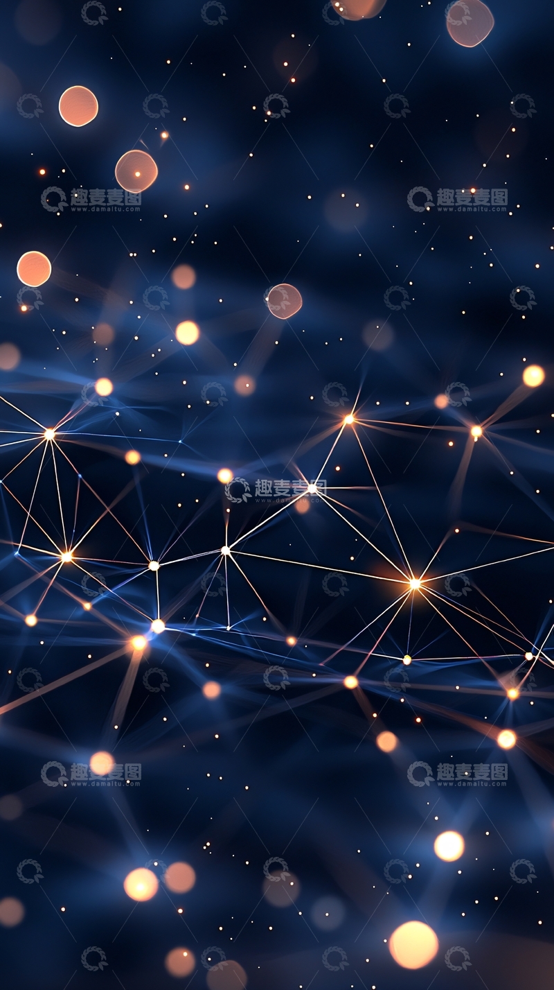 高清大图下载【趣麦麦图】星空网络连接点光源
