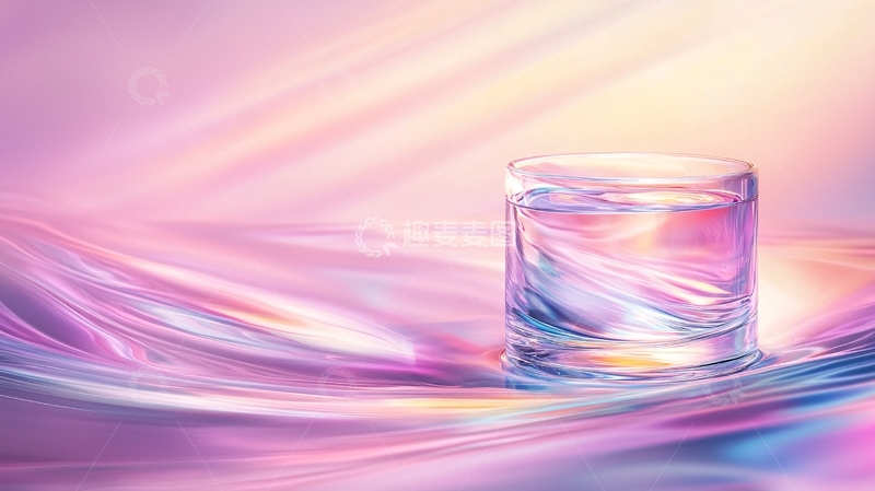 高清大图下载【趣麦麦图】梦幻色彩玻璃杯背景图