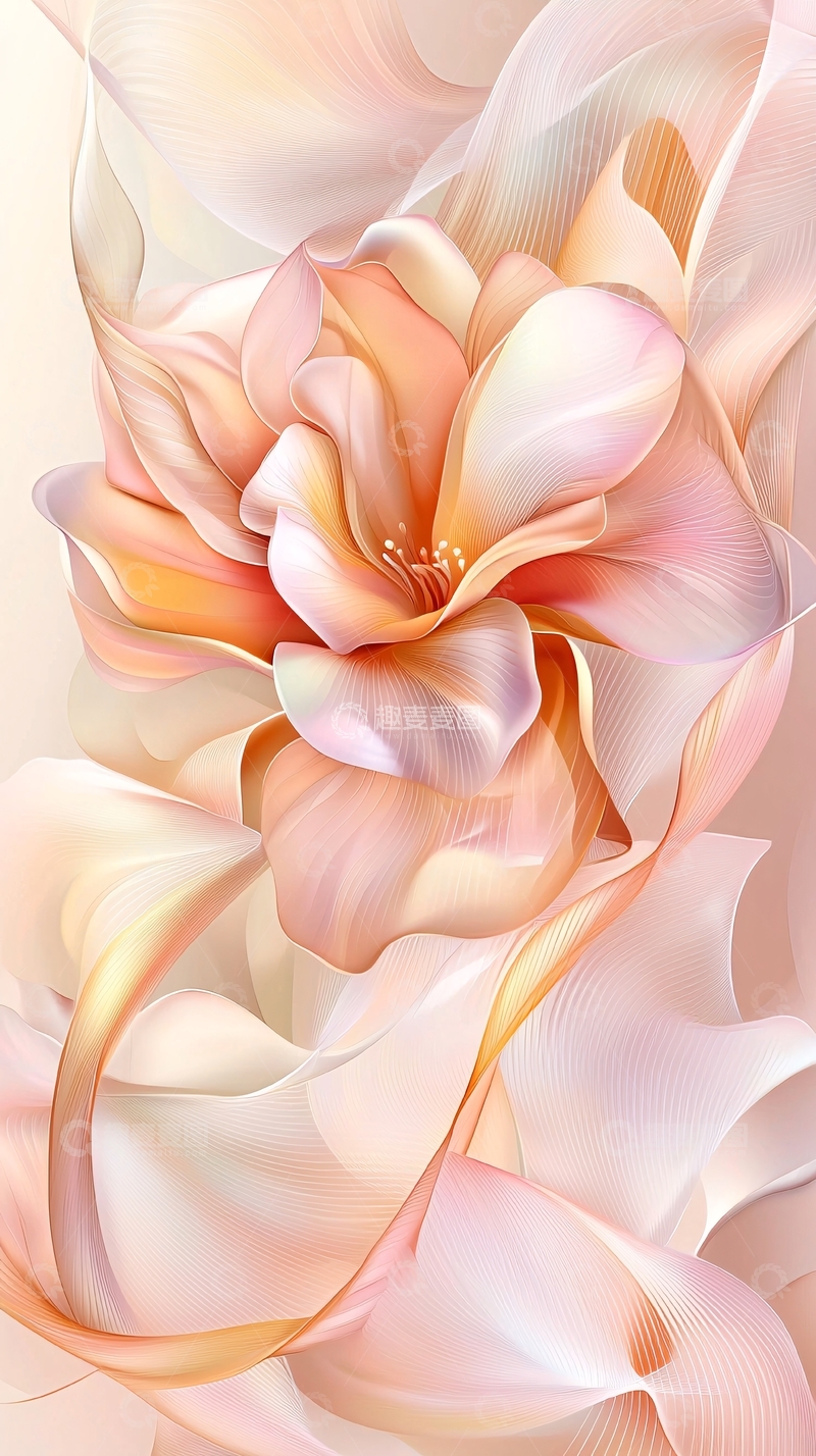 高清大图下载【趣麦麦图】梦幻粉彩花卉艺术背景