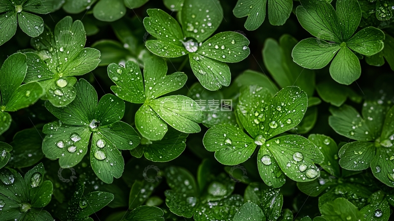 高清大图下载【趣麦麦图】雨后绿叶上的露珠