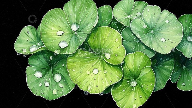 高清大图下载【趣麦麦图】荷叶上的露珠