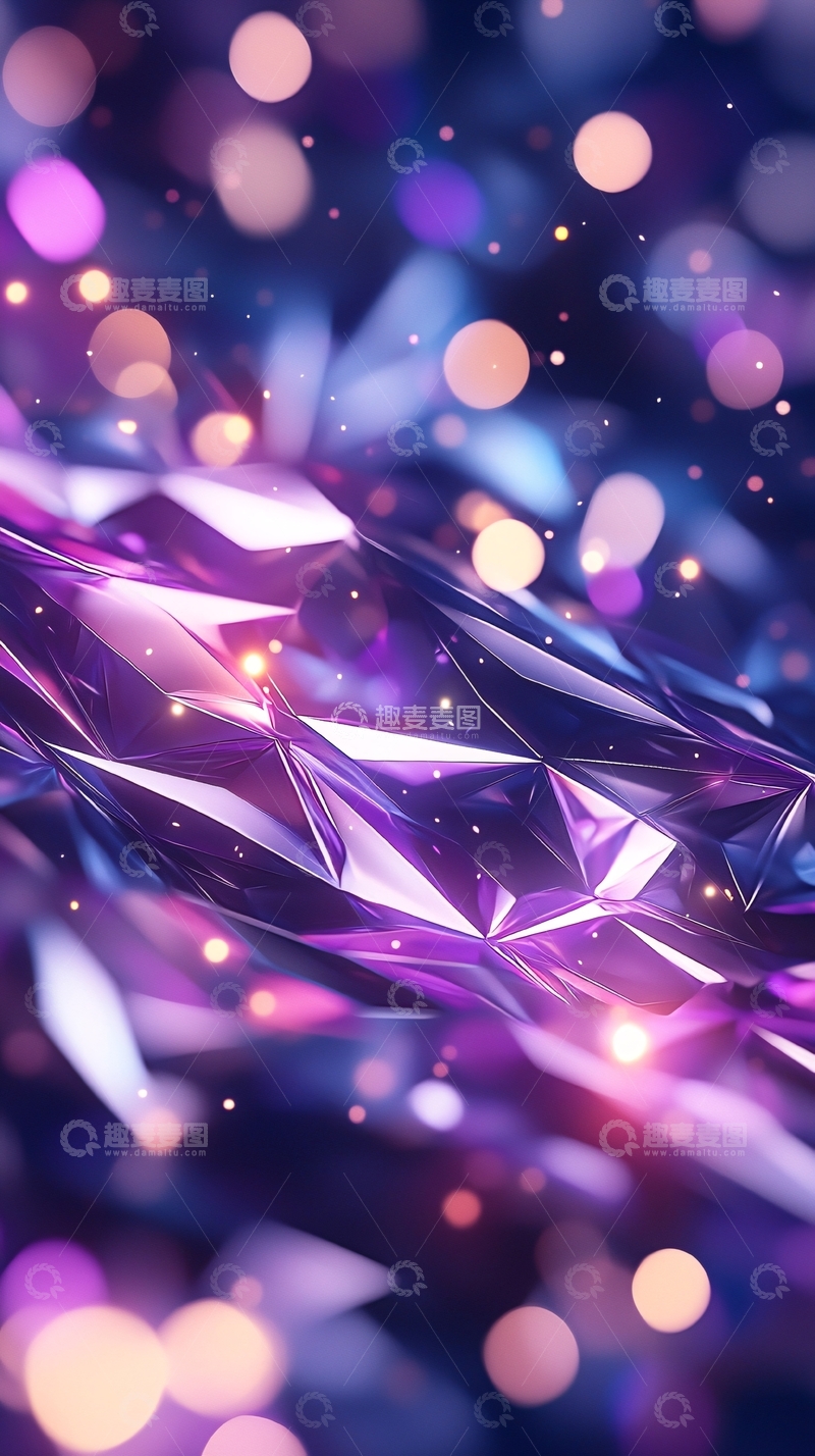 高清大图下载【趣麦麦图】紫色晶体光效背景图