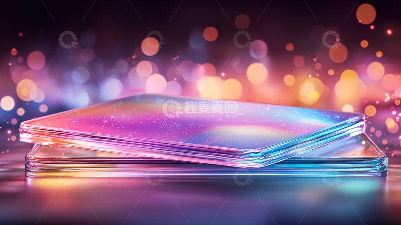 高清大图下载【趣麦麦图】梦幻色彩玻璃方块