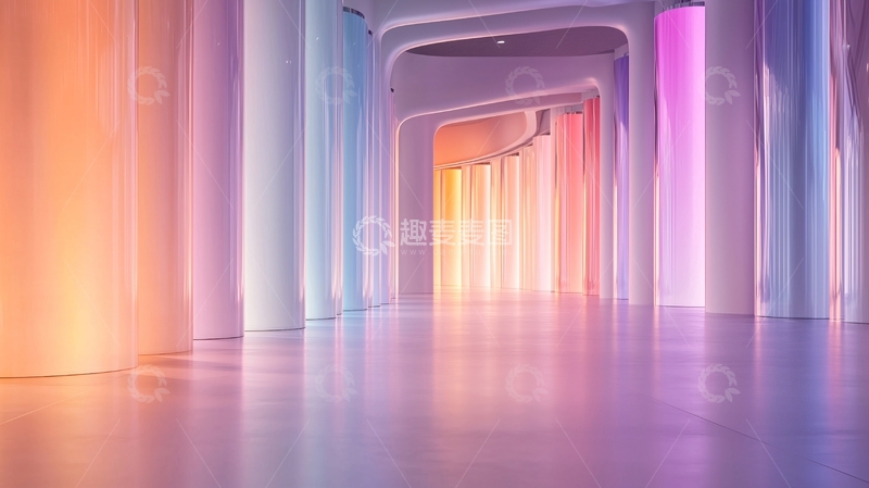 高清大图下载【趣麦麦图】未来感光影走廊