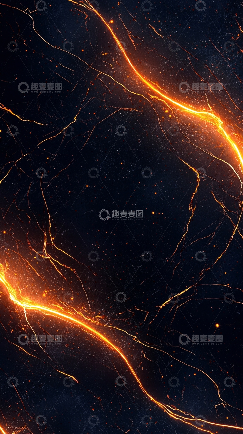 高清大图下载【趣麦麦图】熔岩流动的夜空背景