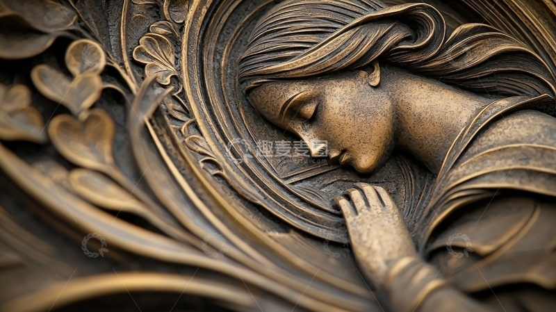 高清大图下载【趣麦麦图】青铜浮雕人物艺术雕像