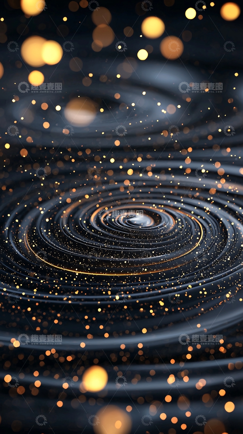 高清大图下载【趣麦麦图】水波涟漪与金色光点