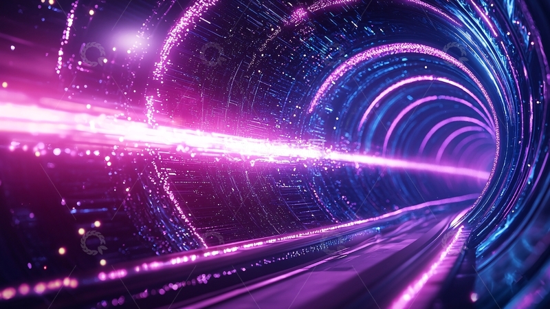 高清大图下载【趣麦麦图】未来科技隧道光影效果