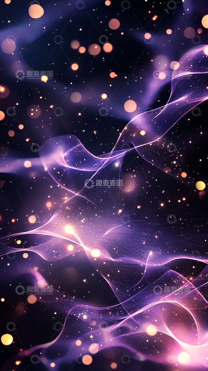 高清大图下载【趣麦麦图】梦幻紫色光波背景