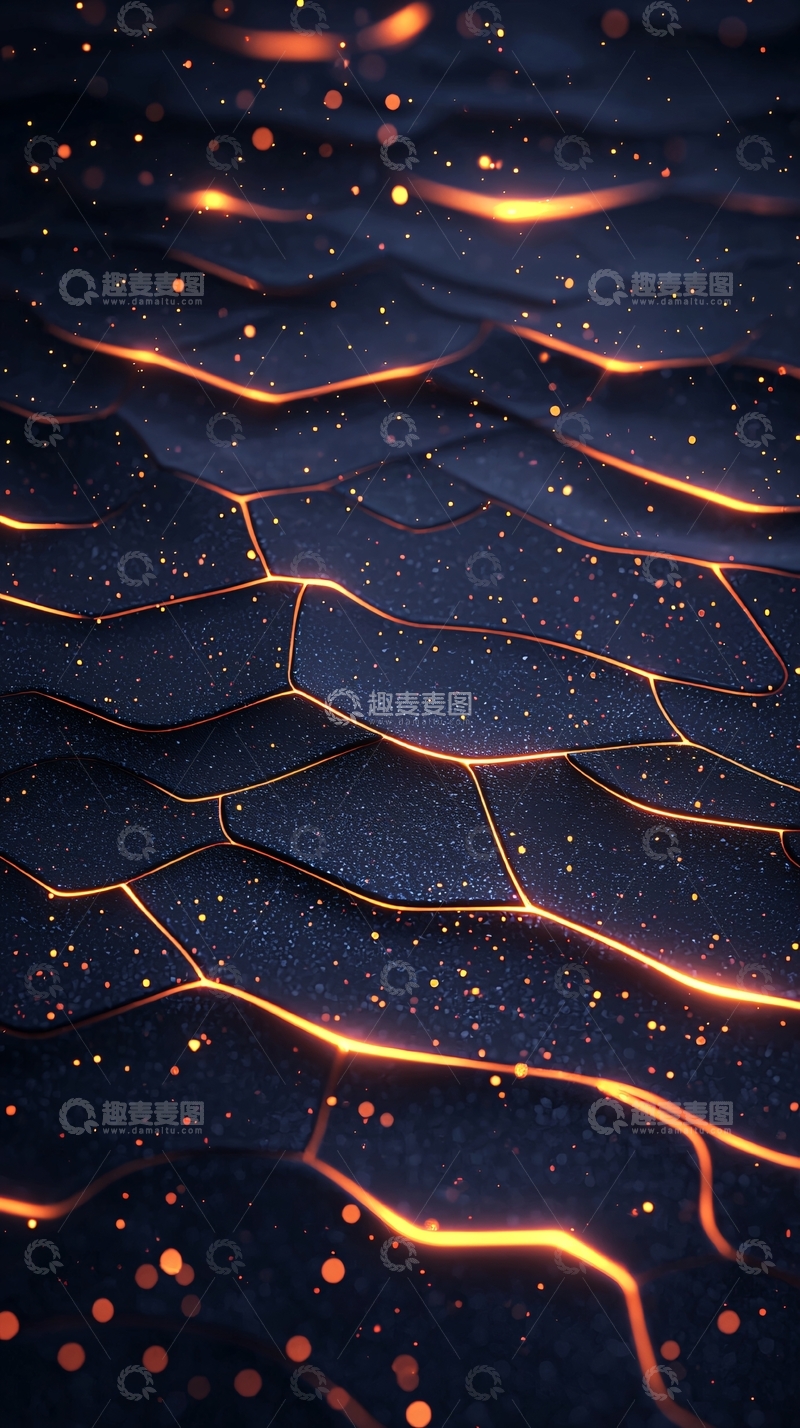 高清大图下载【趣麦麦图】裂纹中的火焰光芒