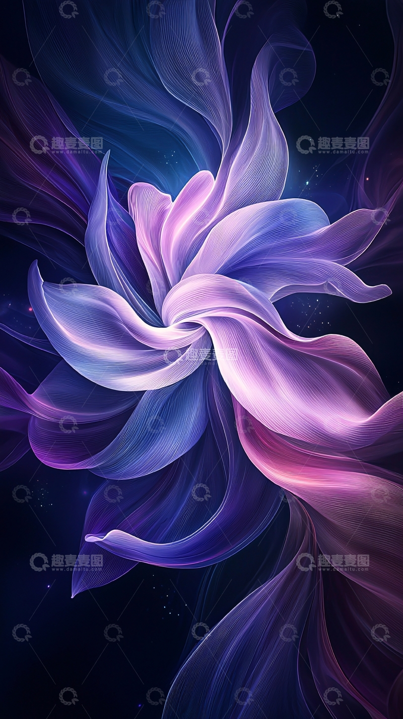 高清大图下载【趣麦麦图】梦幻紫色抽象花朵背景