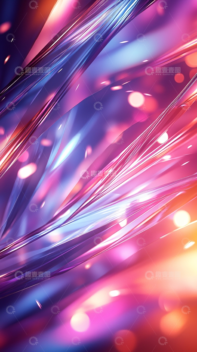 高清大图下载【趣麦麦图】梦幻色彩流动光影背景