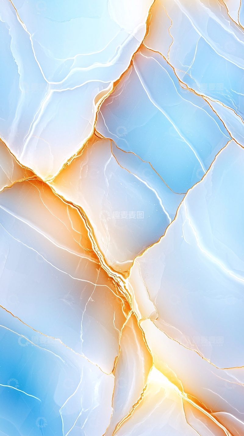 高清大图下载【趣麦麦图】蓝色裂纹大理石纹理背景