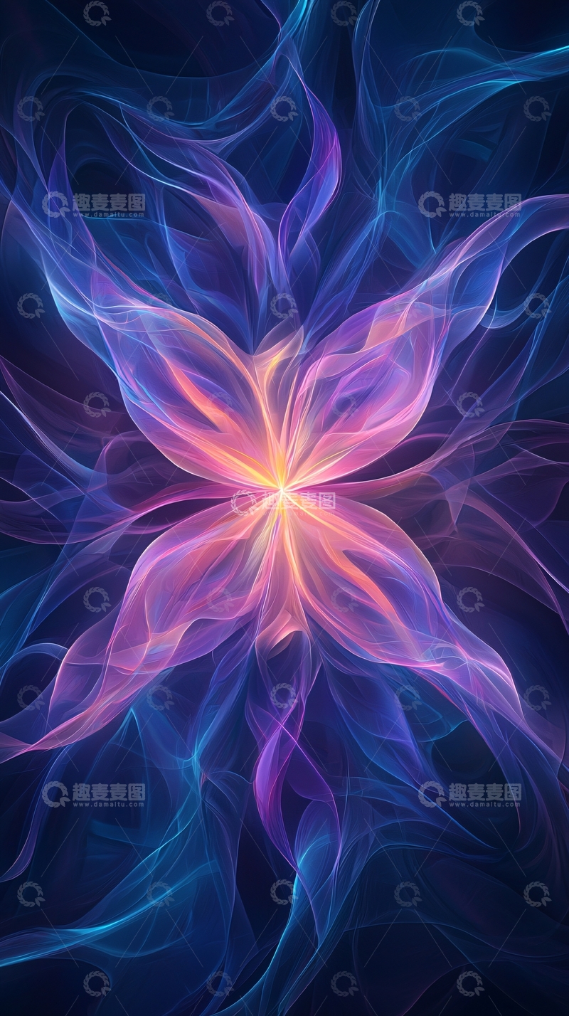 高清大图下载【趣麦麦图】梦幻色彩抽象花朵背景图