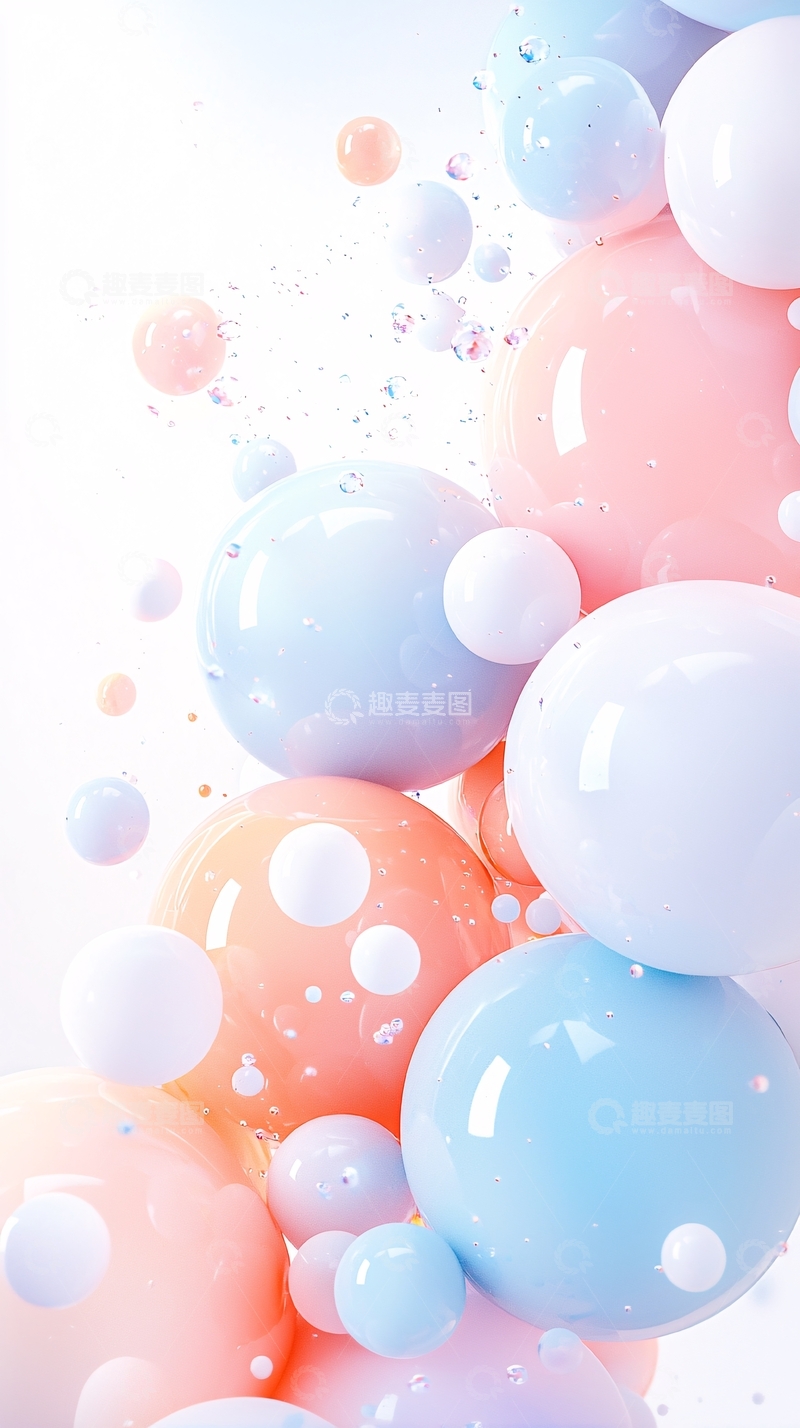 高清大图下载【趣麦麦图】梦幻泡泡背景素材