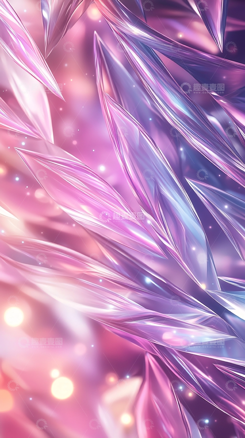 高清大图下载【趣麦麦图】梦幻紫色晶体背景