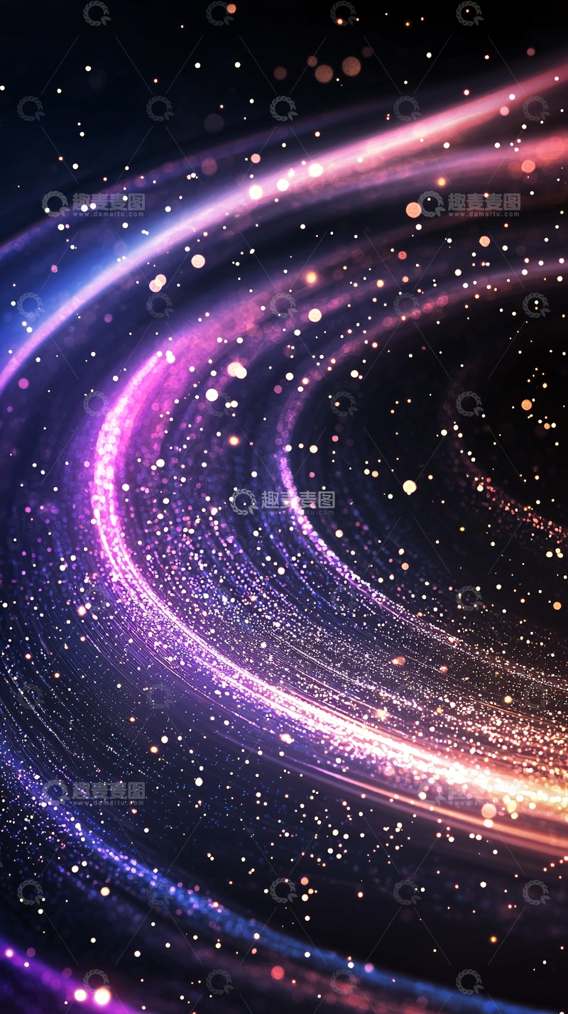 高清大图下载【趣麦麦图】光带流动星空背景