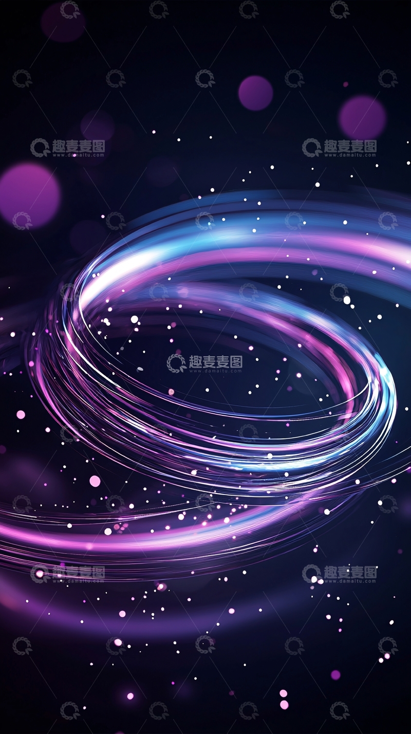 高清大图下载【趣麦麦图】紫色光圈动态壁纸