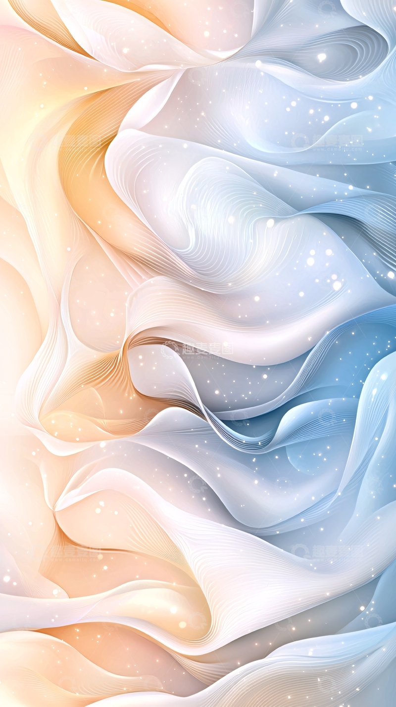 高清大图下载【趣麦麦图】梦幻波浪抽象艺术背景