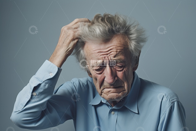 高清大图下载【趣麦麦图】一位头痛的老人