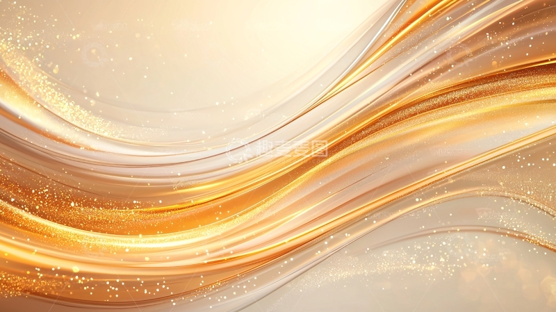 高清大图下载【趣麦麦图】金色波浪抽象背景素材