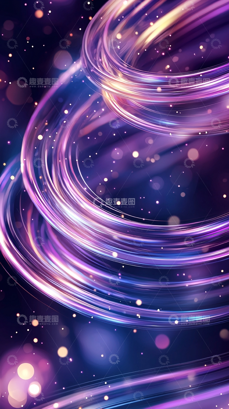 高清大图下载【趣麦麦图】光速流动的紫色线条