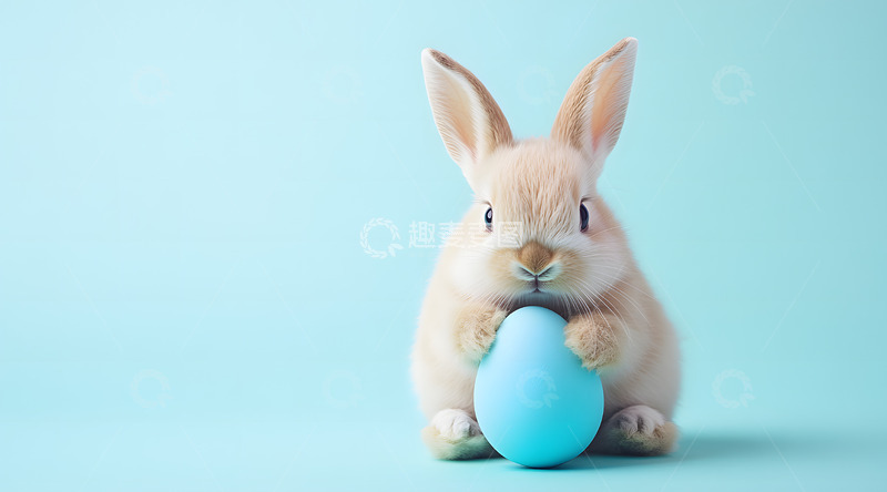 高清大图下载【趣麦麦图】宠物小兔与复活蛋摄影4