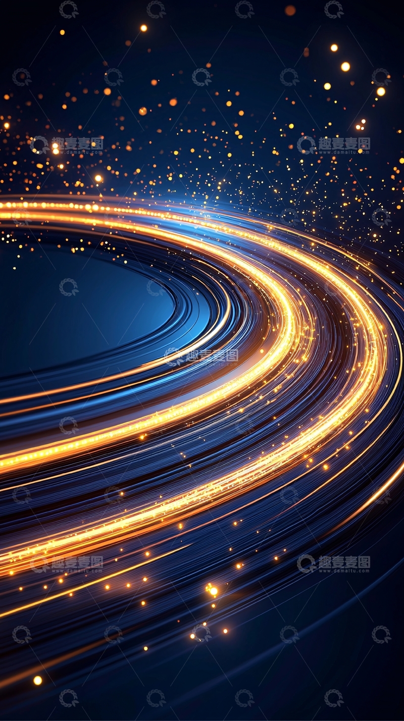 高清大图下载【趣麦麦图】光速流动的动态曲线背景