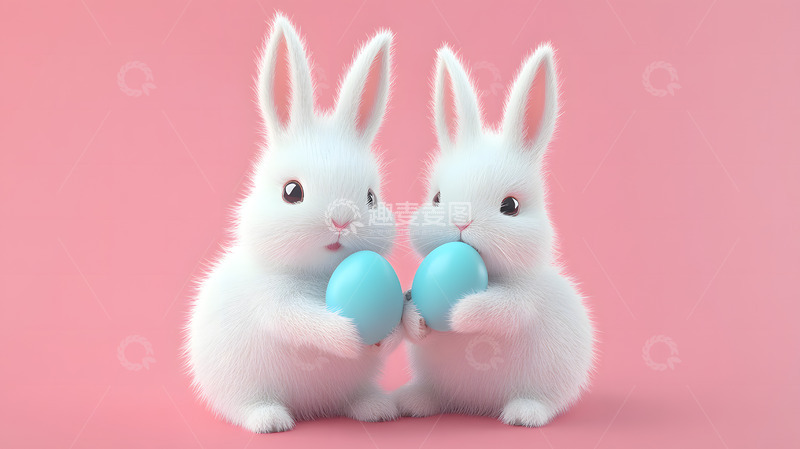 高清大图下载【趣麦麦图】宠物小兔与复活蛋摄影6