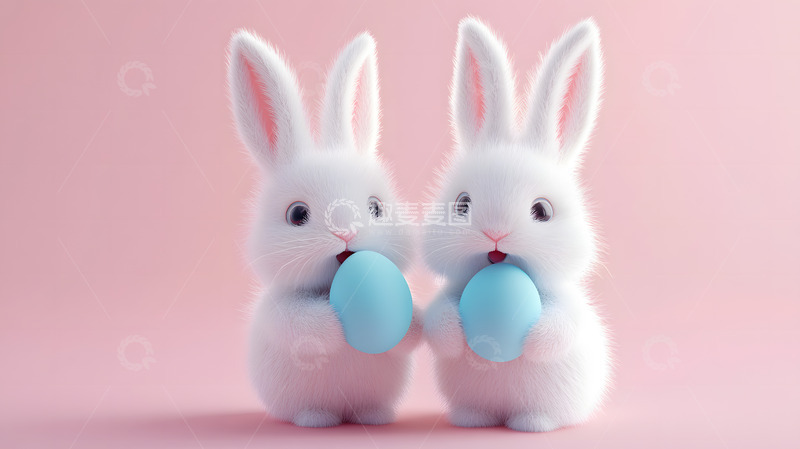 高清大图下载【趣麦麦图】宠物小兔与复活蛋摄影3