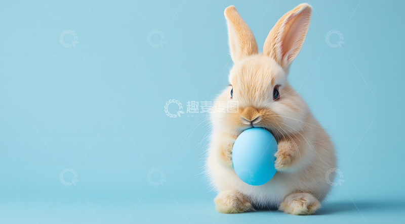 高清大图下载【趣麦麦图】宠物小兔与复活蛋摄影1
