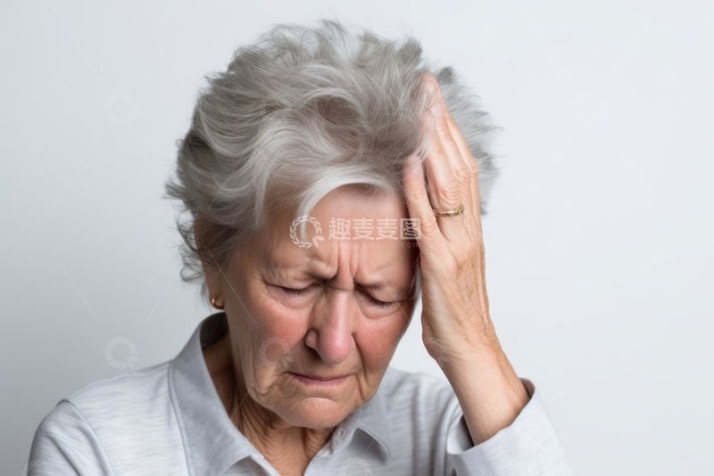 高清大图下载【趣麦麦图】一位头疼的老妇人